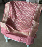 Pink banarasi silk dupatta